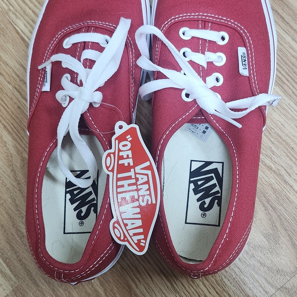 Vans Kids Red Canvas Sneakers